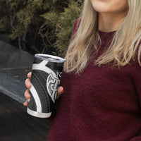 Aotearoa Atua Tangaroa Personalised Tumbler Cup God Of The Sea Maori Whale Tail Black