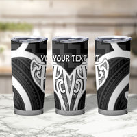 Aotearoa Atua Tangaroa Personalised Tumbler Cup God Of The Sea Maori Whale Tail Black