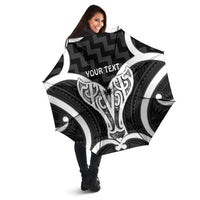 Aotearoa Atua Tangaroa Personalised Umbrella God Of The Sea Maori Whale Tail Black