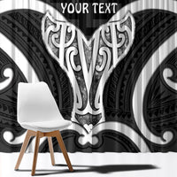 Aotearoa Atua Tangaroa Personalised Window Curtain God Of The Sea Maori Whale Tail Black