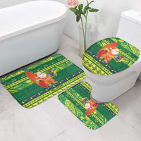 Cook Islands Christmas Bathroom Set Surfing Santa Mere Kiritimiti - Polynesian Pride