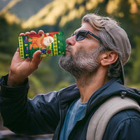 Cook Islands Christmas 4 in 1 Can Cooler Tumbler Surfing Santa Mere Kiritimiti - Polynesian Pride