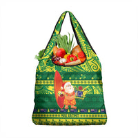 Cook Islands Christmas Grocery Bag Surfing Santa Mere Kiritimiti - Polynesian Pride