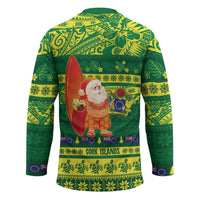 Cook Islands Christmas Hockey Jersey Surfing Santa Mere Kiritimiti - Polynesian Pride