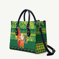 Cook Islands Christmas Leather Bag Surfing Santa Mere Kiritimiti - Polynesian Pride