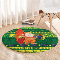 Cook Islands Christmas Round Carpet Surfing Santa Mere Kiritimiti - Polynesian Pride