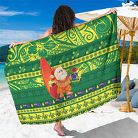 Cook Islands Christmas Sarong Surfing Santa Mere Kiritimiti - Polynesian Pride