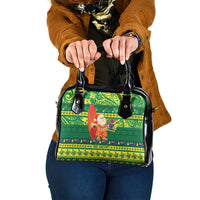 Cook Islands Christmas Shoulder Handbag Surfing Santa Mere Kiritimiti - Polynesian Pride