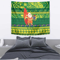 Cook Islands Christmas Tapestry Surfing Santa Mere Kiritimiti - Polynesian Pride