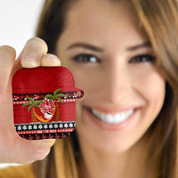 French Polynesia Christmas AirPods Case Tiare Chilling Santa Oaoa I teie Noera LT14 - Polynesian Pride