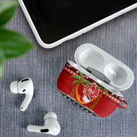 French Polynesia Christmas AirPods Case Tiare Chilling Santa Oaoa I teie Noera LT14 - Polynesian Pride
