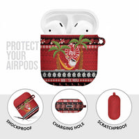 French Polynesia Christmas AirPods Case Tiare Chilling Santa Oaoa I teie Noera LT14 - Polynesian Pride