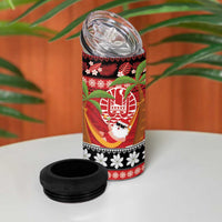 French Polynesia Christmas 4 in 1 Can Cooler Tumbler Tiare Chilling Santa Oaoa I teie Noera - Polynesian Pride