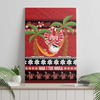 French Polynesia Christmas Canvas Wall Art Tiare Chilling Santa Oaoa I teie Noera - Polynesian Pride