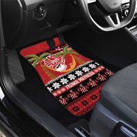 French Polynesia Christmas Car Mats Tiare Chilling Santa Oaoa I teie Noera - Polynesian Pride
