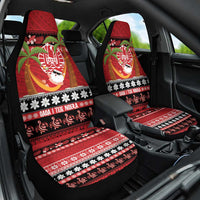 French Polynesia Christmas Car Seat Cover Tiare Chilling Santa Oaoa I teie Noera - Polynesian Pride