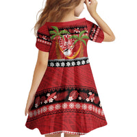 French Polynesia Christmas Family Matching Off The Shoulder Long Sleeve Dress and Hawaiian Shirt Tiare Chilling Santa Oaoa I teie Noera - Polynesian Pride
