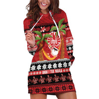French Polynesia Christmas Hoodie Dress Tiare Chilling Santa Oaoa I teie Noera - Polynesian Pride