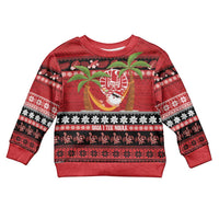 French Polynesia Christmas Kid Ugly Christmas Sweater Tiare Chilling Santa Oaoa I teie Noera - Polynesian Pride
