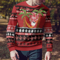 French Polynesia Christmas Ugly Christmas Sweater Tiare Chilling Santa Oaoa I teie Noera - Polynesian Pride