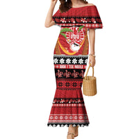 French Polynesia Christmas Mermaid Dress Tiare Chilling Santa Oaoa I teie Noera - Polynesian Pride