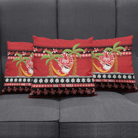 French Polynesia Christmas Pillow Cover Tiare Chilling Santa Oaoa I teie Noera - Polynesian Pride