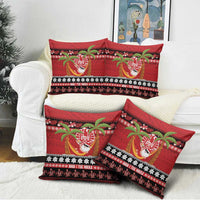 French Polynesia Christmas Pillow Cover Tiare Chilling Santa Oaoa I teie Noera - Polynesian Pride
