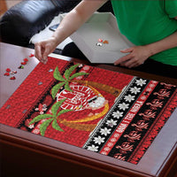 French Polynesia Christmas Puzzle Tiare Chilling Santa Oaoa I teie Noera - Polynesian Pride