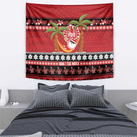 French Polynesia Christmas Tapestry Tiare Chilling Santa Oaoa I teie Noera - Polynesian Pride