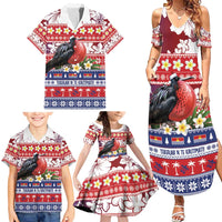 Kiribati Christmas Family Matching Summer Maxi Dress and Hawaiian Shirt Frigatebird Santa Tekeraoi n te Kiritimati - Polynesian Pride