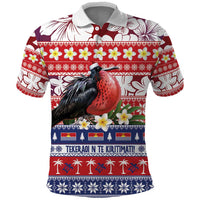 Kiribati Christmas Polo Shirt Frigatebird Santa Tekeraoi n te Kiritimati - Polynesian Pride