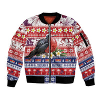 Kiribati Christmas Sleeve Zip Bomber Jacket Frigatebird Santa Tekeraoi n te Kiritimati - Polynesian Pride