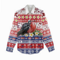 Kiribati Christmas Women Casual Shirt Frigatebird Santa Tekeraoi n te Kiritimati - Polynesian Pride
