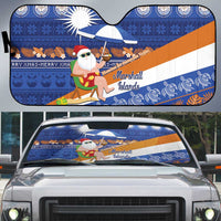 Marshall Islands Christmas Auto Sun Shade Beachy Santa Monono ilo raaneoan Nejin - Polynesian Pride