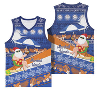Marshall Islands Christmas Basketball Jersey Beachy Santa Monono ilo raaneoan Nejin - Polynesian Pride