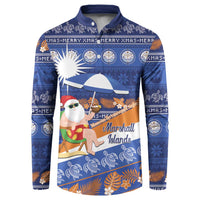 Marshall Islands Christmas Button Sweatshirt Beachy Santa Monono ilo raaneoan Nejin - Polynesian Pride
