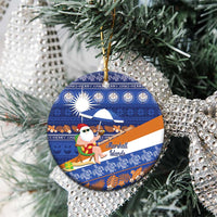 Marshall Islands Christmas Ceramic Ornament Beachy Santa Monono ilo raaneoan Nejin - Polynesian Pride