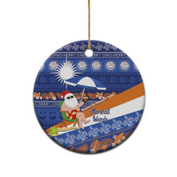 Marshall Islands Christmas Ceramic Ornament Beachy Santa Monono ilo raaneoan Nejin - Polynesian Pride