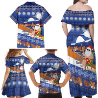 Marshall Islands Christmas Family Matching Off Shoulder Maxi Dress and Hawaiian Shirt Beachy Santa Monono ilo raaneoan Nejin - Polynesian Pride