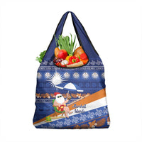 Marshall Islands Christmas Grocery Bag Beachy Santa Monono ilo raaneoan Nejin - Polynesian Pride