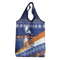 Marshall Islands Christmas Grocery Bag Beachy Santa Monono ilo raaneoan Nejin - Polynesian Pride