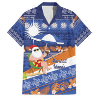 Marshall Islands Christmas Hawaiian Shirt Beachy Santa Monono ilo raaneoan Nejin - Polynesian Pride
