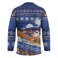 Marshall Islands Christmas Hockey Jersey Beachy Santa Monono ilo raaneoan Nejin - Polynesian Pride