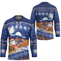 Marshall Islands Christmas Hockey Jersey Beachy Santa Monono ilo raaneoan Nejin LT14 - Polynesian Pride