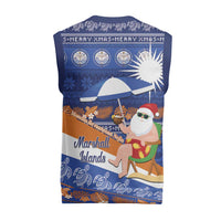 Marshall Islands Christmas Knitted V-Neck Vest Beachy Santa Monono ilo raaneoan Nejin - Polynesian Pride