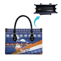 Marshall Islands Christmas Leather Bag Beachy Santa Monono ilo raaneoan Nejin - Polynesian Pride