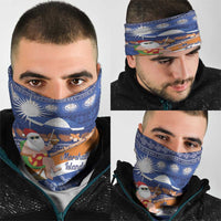Marshall Islands Christmas Neck Gaiter Beachy Santa Monono ilo raaneoan Nejin - Polynesian Pride