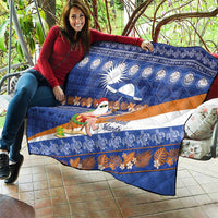 Marshall Islands Christmas Quilt Beachy Santa Monono ilo raaneoan Nejin - Polynesian Pride