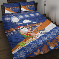 Marshall Islands Christmas Quilt Bed Set Beachy Santa Monono ilo raaneoan Nejin - Polynesian Pride