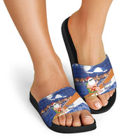 Marshall Islands Christmas Slide Sandals Beachy Santa Monono ilo raaneoan Nejin - Polynesian Pride